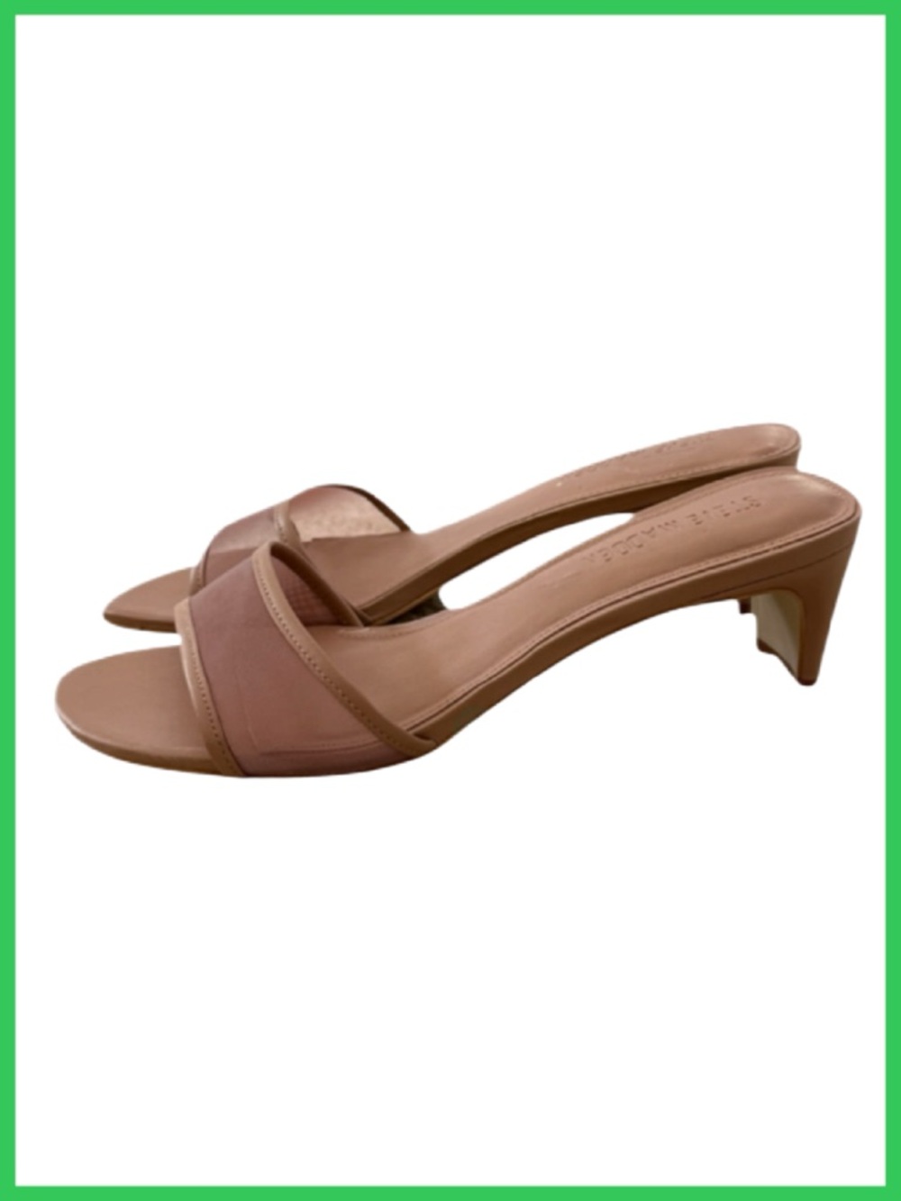Steve Madden Nude Tan Slingback Kitten Heel Sandals - Picture 2 of 7